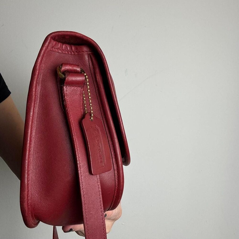 Coach Vintage City Crossbody Bag Classic Red Glove Tanned Leather 9790 - Picture 3 of 7